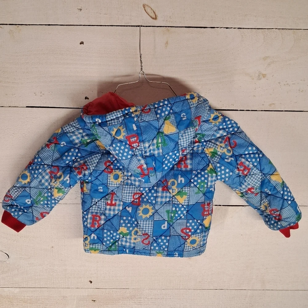 Vintage Alphabet Baby Coat Blue Size 12 Months
